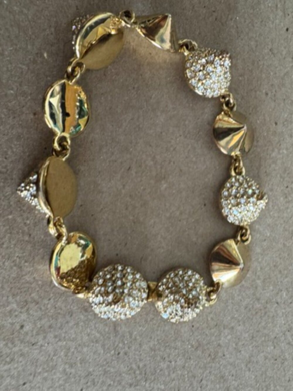 CC SKYE MINI PUNK PRINCESS PAVE SPIKE BRACELET IN GOLD